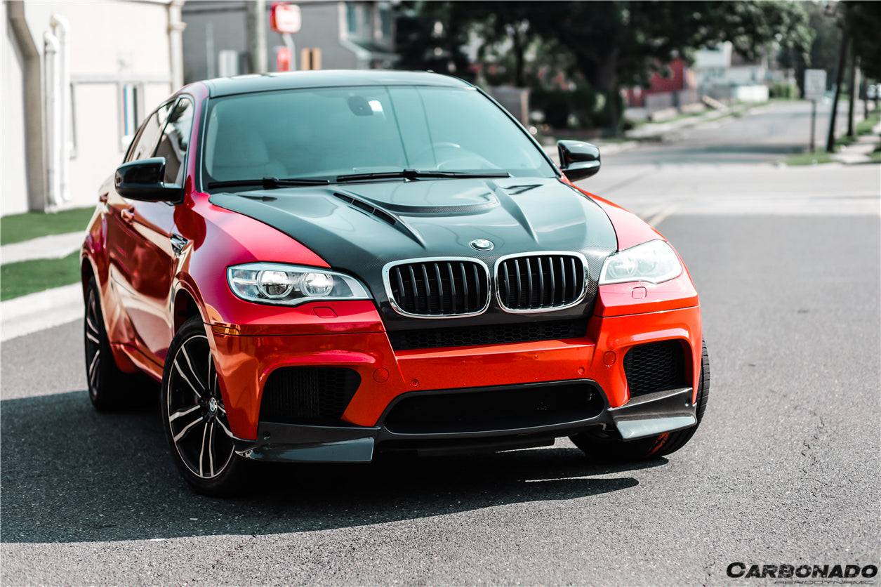 2009-2014 BMW E70 E71 X5M X6M AK Style Carbon Fiber Front Lip - Carbonado Aero