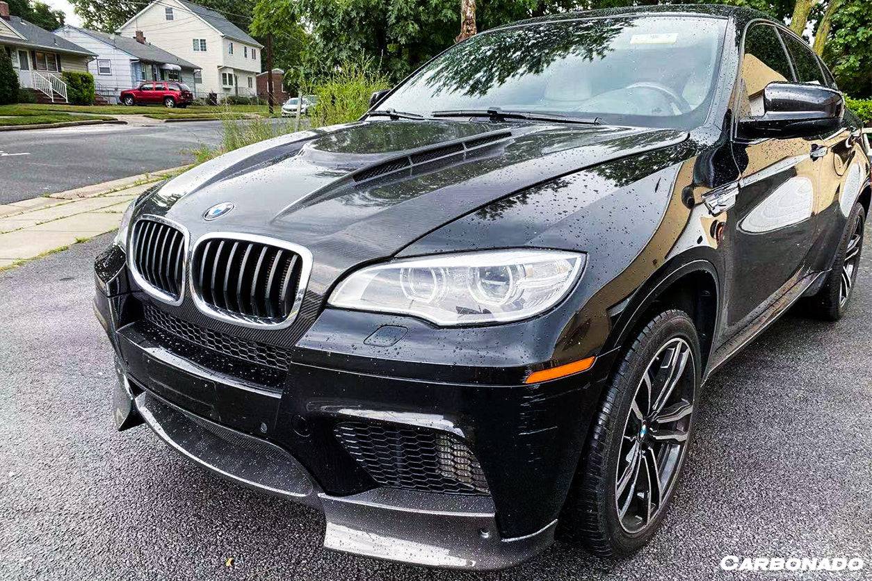 2009-2014 BMW E70 E71 X5M X6M AK Style Carbon Fiber Front Lip - Carbonado Aero