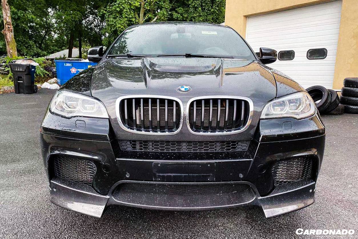 2009-2014 BMW E70 E71 X5M X6M AK Style Carbon Fiber Front Lip - Carbonado Aero