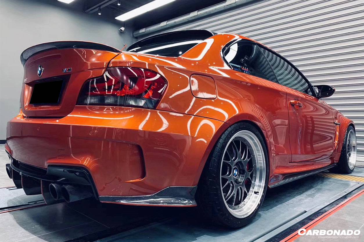 2008-2013 BMW E82 E88 1M RZ Style Carbon Fiber Rear Lip & Rea Diffuser Undertray - Carbonado