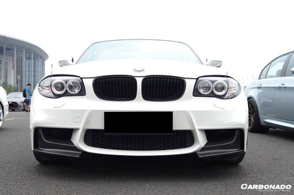2008-2013 BMW E82 E88 1M RZ Style Carbon Fiber Front Lip Spiliter - Carbonado