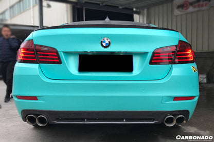 2011-2016 BMW F10 F18 5 Series HM Style Carbon Fiber Rear Lip (Can Not Fit MT Rear bumper) - Carbonado