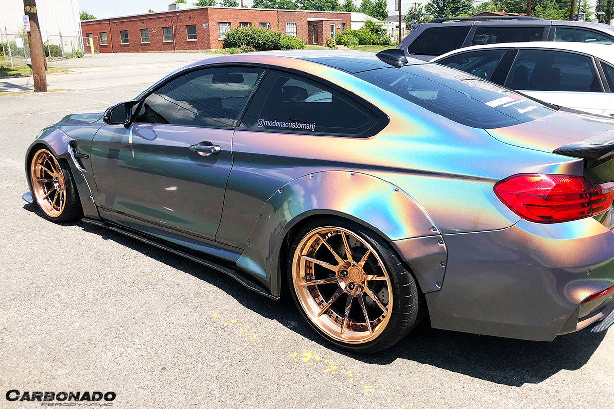 2014-2020 BMW F82/F83 M4 DE Style Carbon Fiber Side Skirts - Carbonado Aero