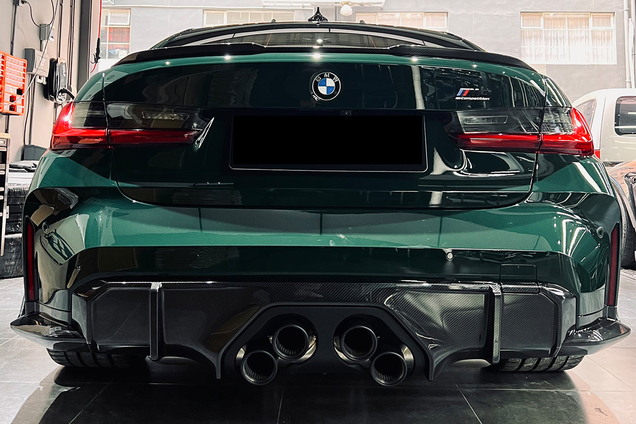 2021-UP BMW M3 G80 MP Style DRY Carbon Fiber Middle Rear Lip with Winglets