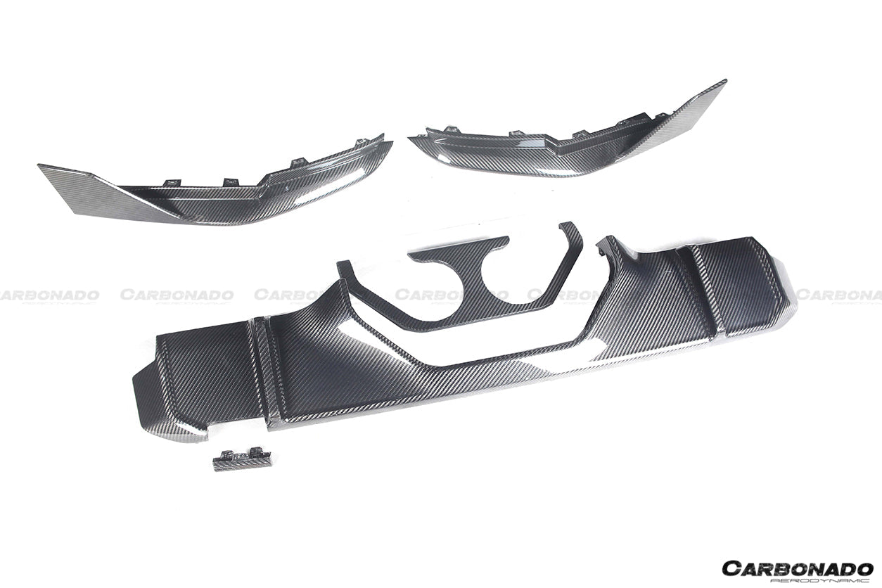 2021-UP BMW M3 G80 MP Style DRY Carbon Fiber Middle Rear Lip with Winglets