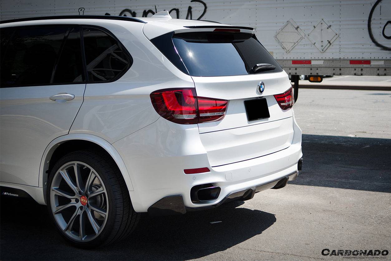 2014-2018 BMW X5 F15 MP Style Carbon Fiber Rear Cap Splitters (MT ONLY) - Carbonado Aero