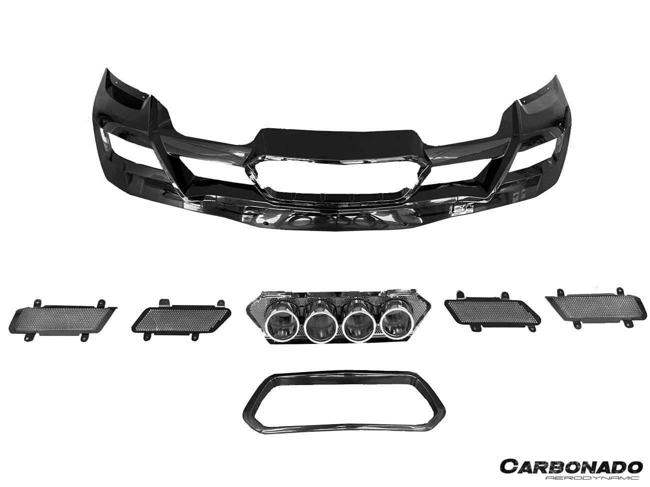 2020-2026 Corvette C8 Stingray Z06 Style Rear Bumper with Exhaust System