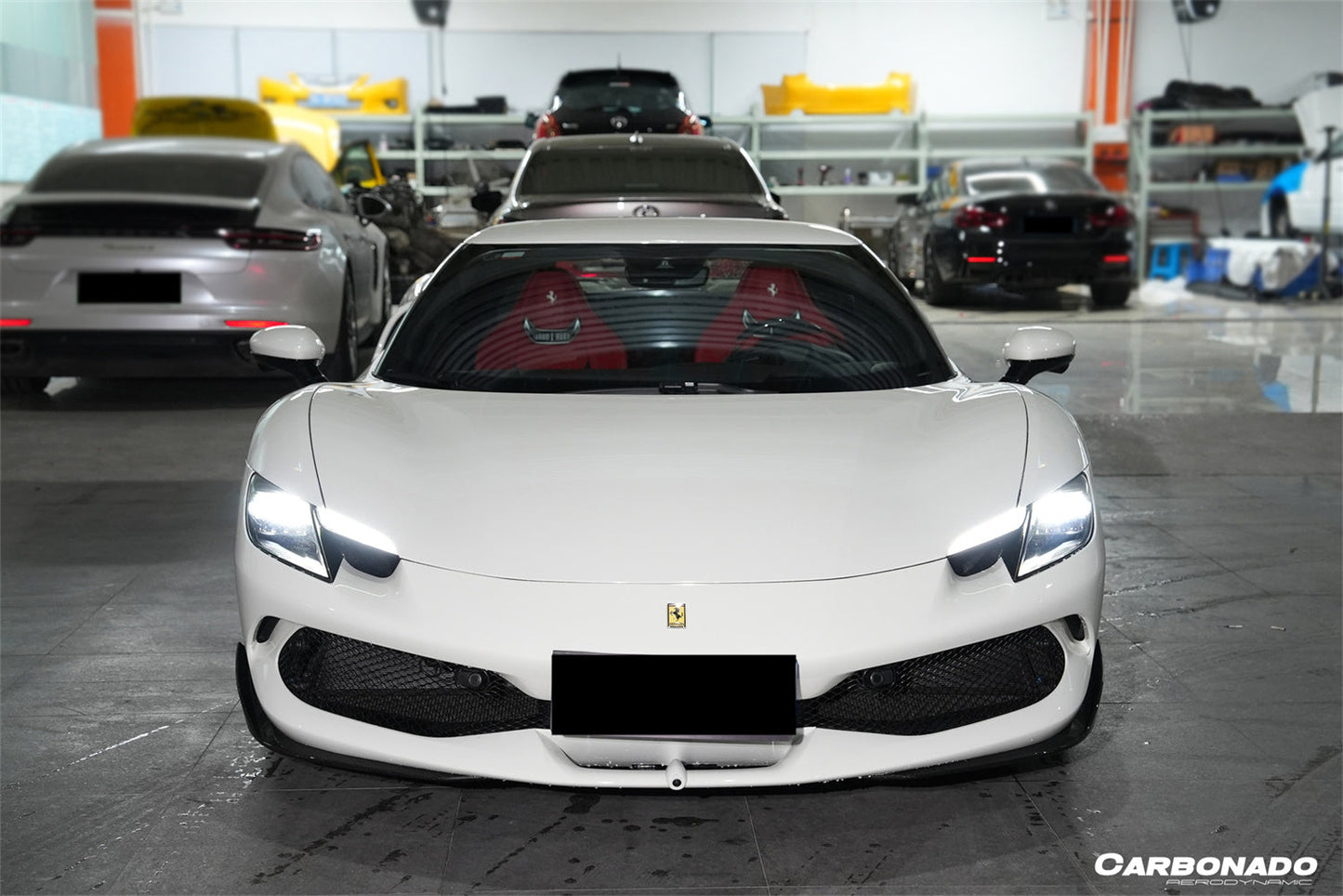 2022-UP Ferrari 296 GTB AF Style Dry Carbon Fiber Front Lip Splitter