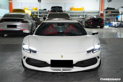 2022-UP Ferrari 296 GTB AF Style Dry Carbon Fiber Front Lip Splitter