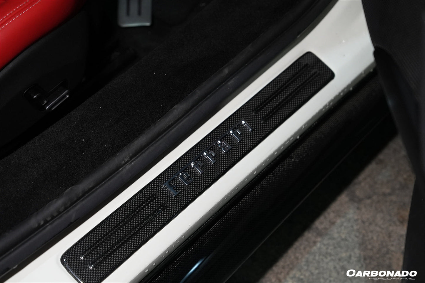 2022-2025 Ferrari 296 OEM Style Dry Carbon Fiber Door Sills Steps Cover