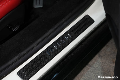 2022-2025 Ferrari 296 OEM Style Dry Carbon Fiber Door Sills Steps Cover