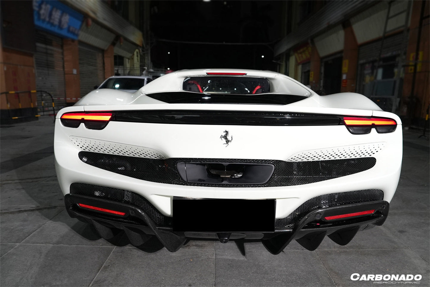 2022-UP Ferrari 296 GTB And GTS OE Style Carbon Fiber Rear Diffuser