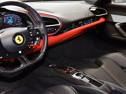 2022-UP Ferrari 296 GTB & GTS OE Style Dry Carbon Fiber center control surround panel Front end - Carbonado