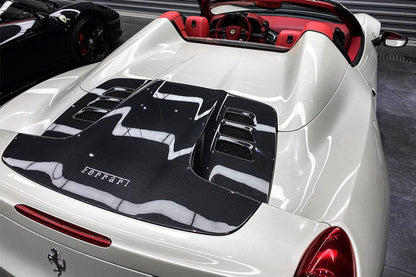 2010-2015 Ferrari 458 Spider Style Double Carbon Fiber Engien Hood Trunk - Carbonado
