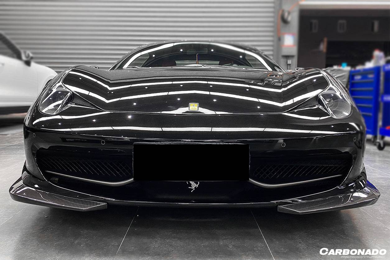 2010-2015 Ferrari F458 Coupe & Spider AP Style Carbon Fiber Front Lip - Carbonado