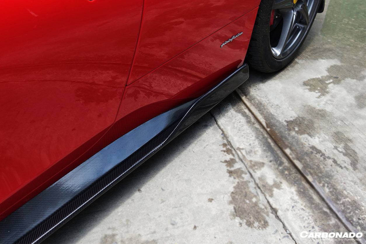 2010-2015 Ferrari 458 Coupe/Spyder AV Style Carbon Fiber Side Skirts - Carbonado Aero