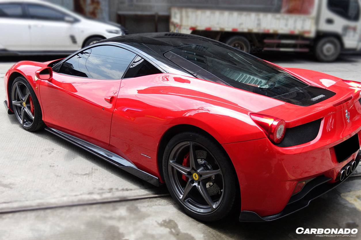 2010-2015 Ferrari 458 Coupe/Spyder AV Style Carbon Fiber Side Skirts - Carbonado Aero