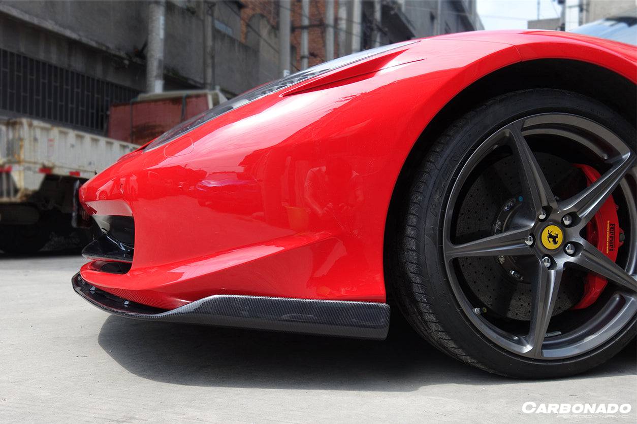 2010-2015 Ferrari 458 Coupe & Spider AV Style Carbon Fiber Front Lip - Carbonado