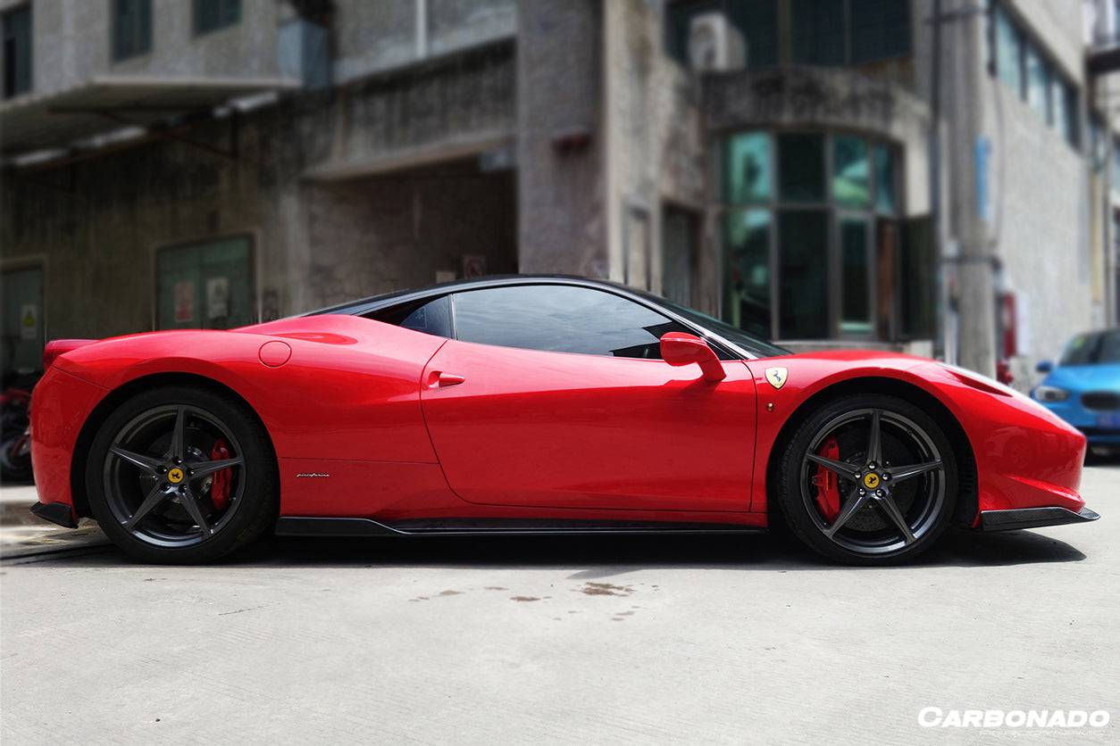 2010-2015 Ferrari 458 Coupe/Spyder AV Style Carbon Fiber Side Skirts - Carbonado Aero