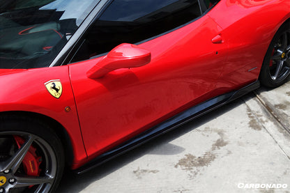 2010-2015 Ferrari 458 Coupe/Spyder AV Style Carbon Fiber Side Skirts - Carbonado Aero