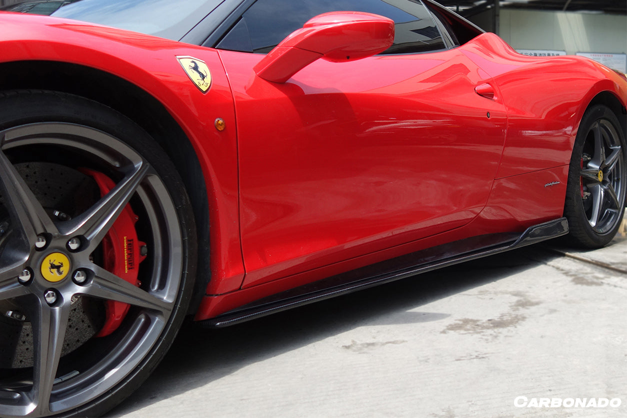 2010-2015 Ferrari 458 Coupe Spider AV Style Carbon Fiber Side Skirts Under Board