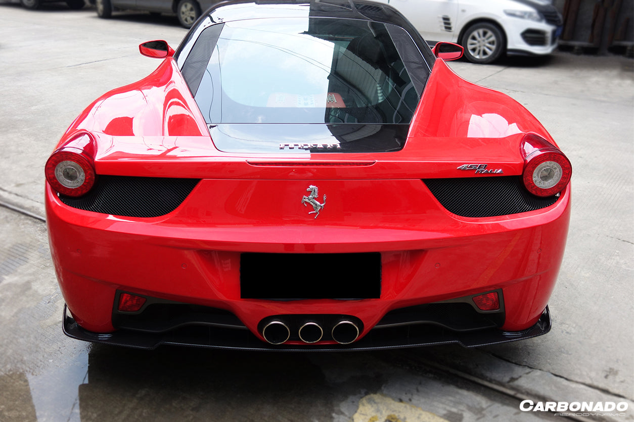 2010-2015 Ferrari 458 Coupe   Spider AV Style Carbon Fiber Rear Diffuser Lip