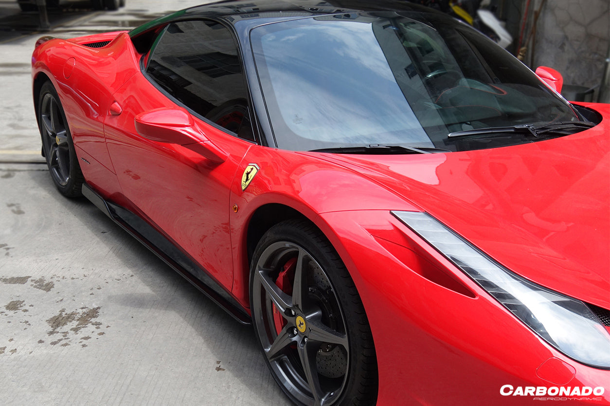 2010-2015 Ferrari 458 Coupe Spider AV Style Carbon Fiber Side Skirts Under Board