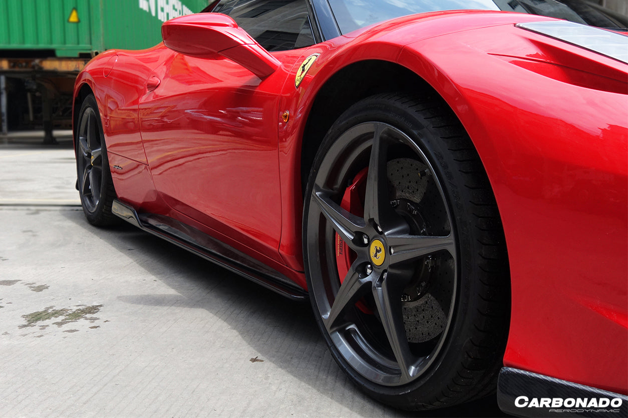 2010-2015 Ferrari 458 Coupe Spider AV Style Carbon Fiber Side Skirts Under Board