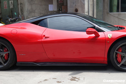 2010-2015 Ferrari 458 Coupe Spider AV Style Carbon Fiber Side Skirts Under Board