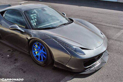2010-2015 Ferrari 458 Coupe & Spider DE Style Front Bumper with Lip - Carbonado