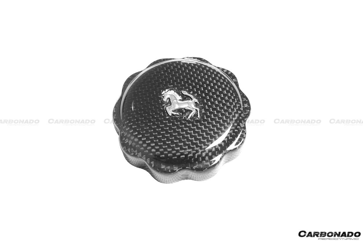 2010-2023 Ferrari (ALL MODELS) Dry Carbon Fiber Oil Cap Cover - Carbonado Aero
