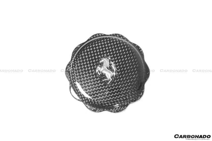 2010-2023 Ferrari (ALL MODELS) Dry Carbon Fiber Oil Cap Cover - Carbonado Aero
