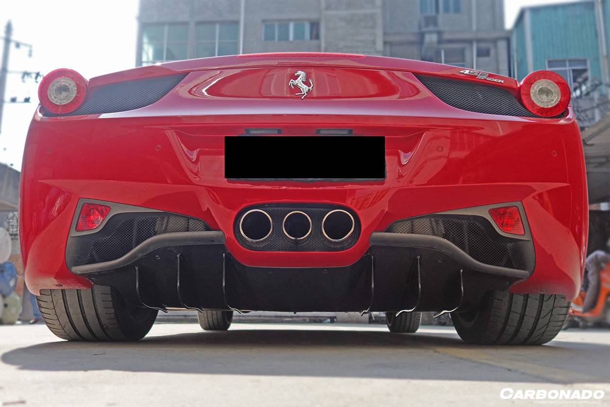 2010-2015 Ferrari 458 Coupe Spyder OE Style Carbon Fiber Rear Diffuser - Carbonado Aero