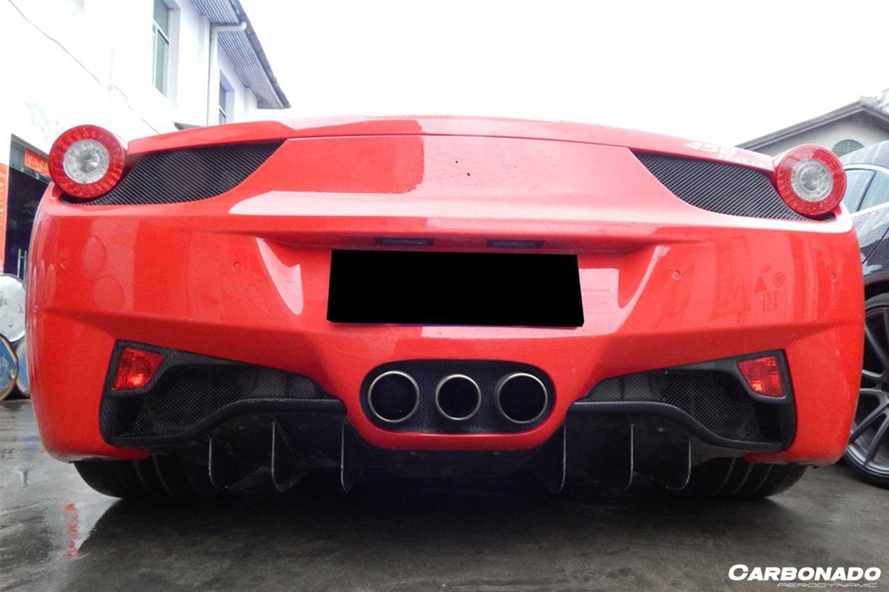 2010-2015 Ferrari 458 Coupe & Spider OE Style Carbon Fiber Rear Diffuser - Carbonado