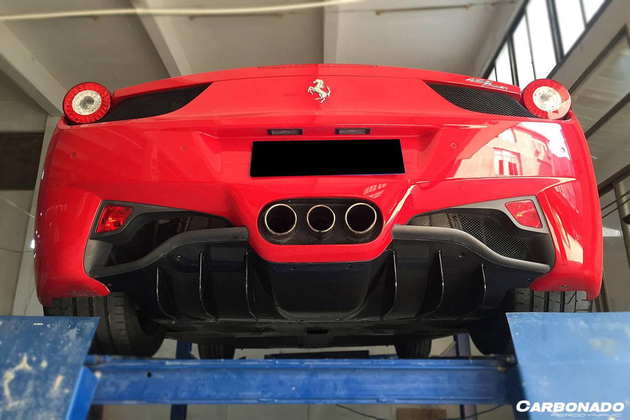 2010-2015 Ferrari 458 Coupe & Spider OE Style Carbon Fiber Rear Diffuser - Carbonado