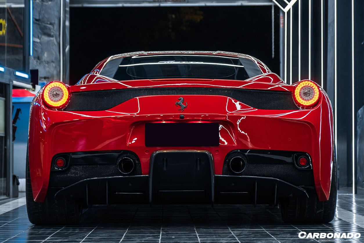 2010-2015 Ferrari 458 speciale Style Carbon Fiber Rear Lip Diffuser - Carbonado