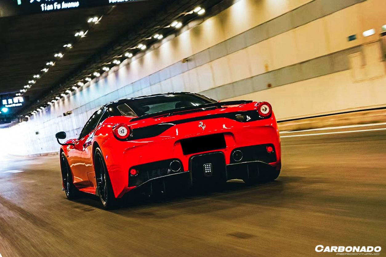 2010-2015 Ferrari 458 Coupe & Spider Speciale Style Carbon Fiber Rear Bumper With Diffuser - Carbonado