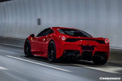 2010-2015 Ferrari 458 Coupe/Spyder Speciale Style Carbon Fiber Rear Bumper W/ Diffuser - Carbonado Aero
