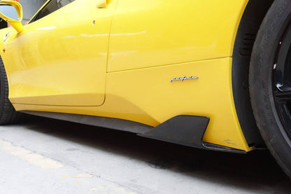2010-2015 Ferrari 458 Coupe & Spider Speciale Style Carbon Fiber Side Skirts Canards - Carbonado