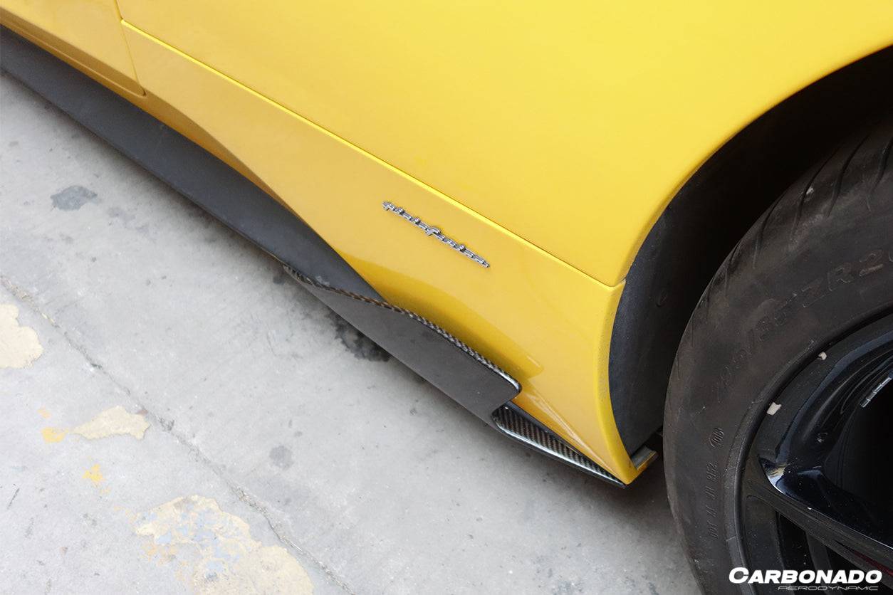 2010-2015 Ferrari 458 Coupe & Spider Speciale Style Carbon Fiber Side Skirts Canards - Carbonado