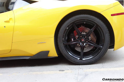 2010-2015 Ferrari 458 Coupe & Spider Speciale Style Carbon Fiber Side Skirts Canards - Carbonado
