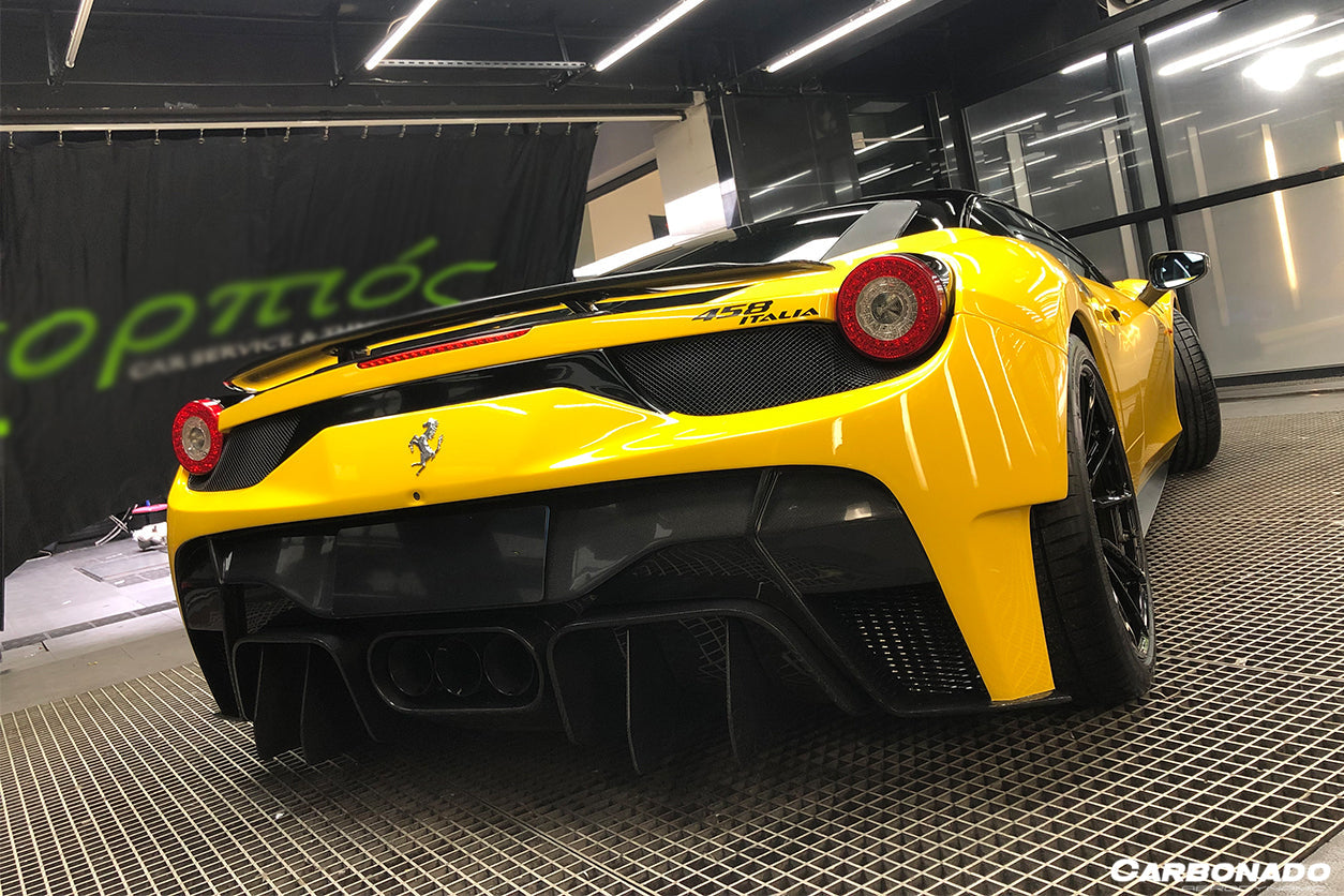 2010-2015 Ferrari 458 Italy & Spider VRS Style Rear Bumper With Tips