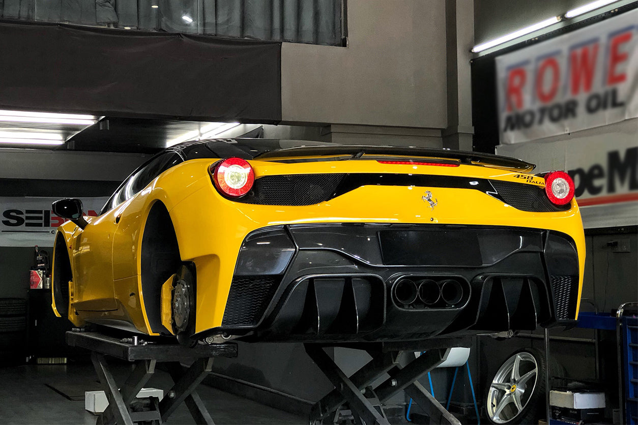 2010-2015 Ferrari 458 Italy & Spider VRS Style Rear Bumper With Tips