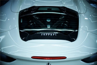 2015-2020 Ferrari 488 Spider Dry Carbon Fiber Engine Hood With Glass - Carbonado