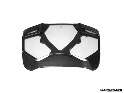 2015-2019 Ferrari 1x1 Weave Dry Carbon Fiber Engine Hood With Glass| Fits 488, Pista Spider