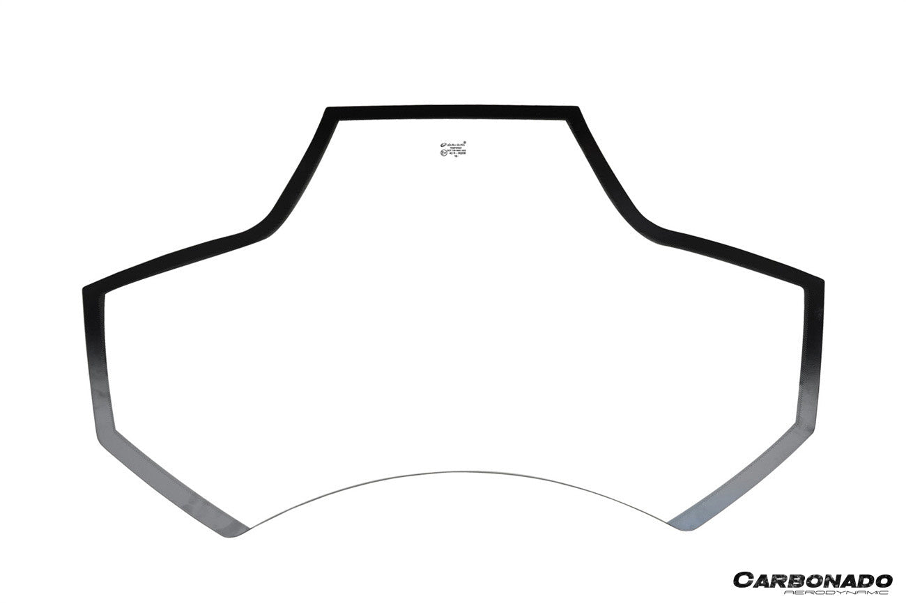 2015-2019 Ferrari 1x1 Weave Dry Carbon Fiber Engine Hood With Glass| Fits 488, Pista Spider