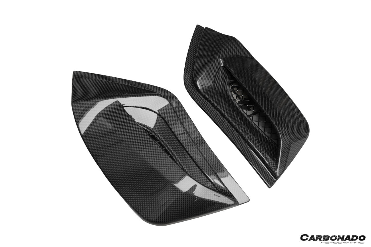 2015-2019 Ferrari 1x1 Weave Dry Carbon Fiber Engine Hood With Glass| Fits 488, Pista Spider