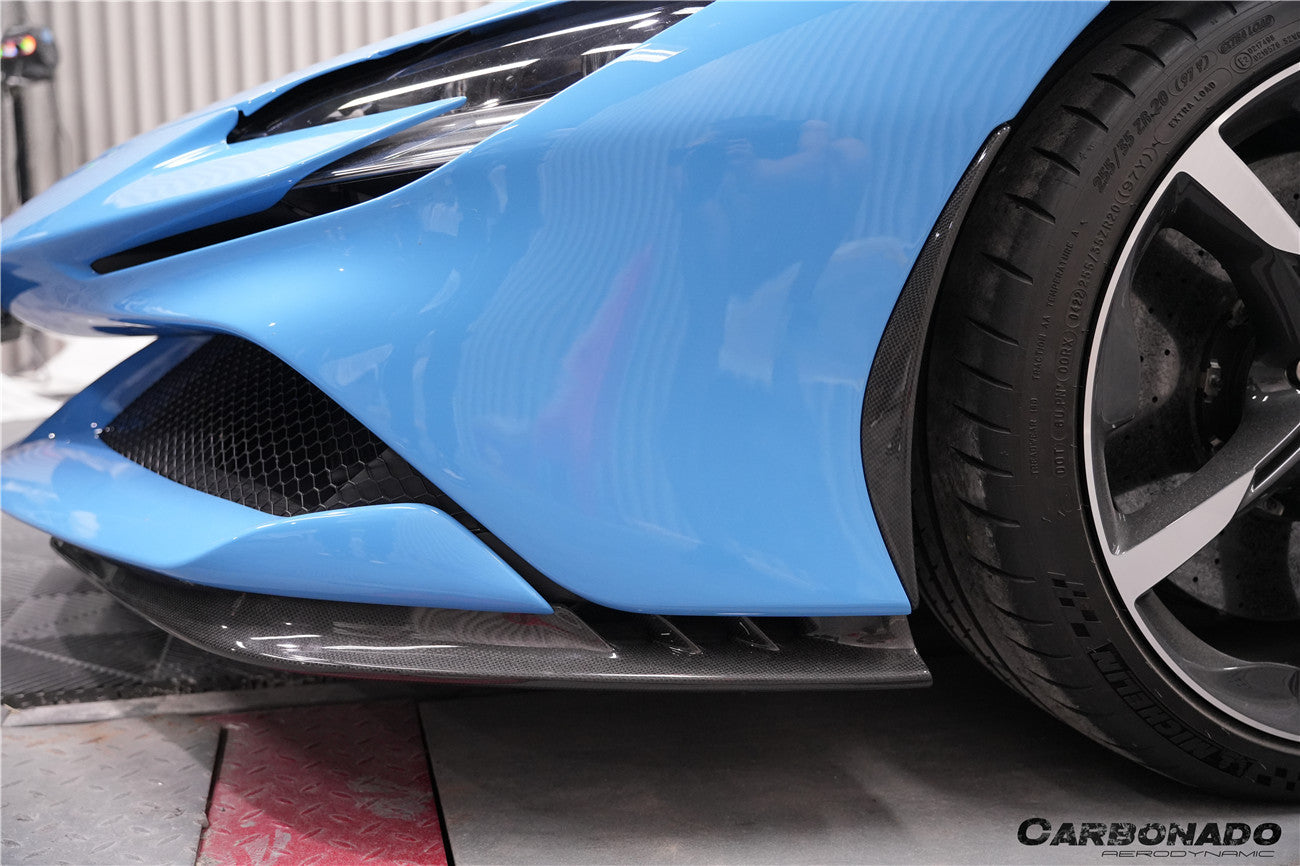 2020-UP Ferrari SF90 Stradale OE Style Autoclave Carbon Fiber Front Bumper Side Splitter