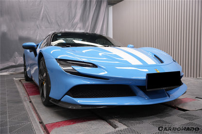 2020-UP Ferrari SF90 Stradale OE Style Autoclave Carbon Fiber Front Bumper Side Splitter