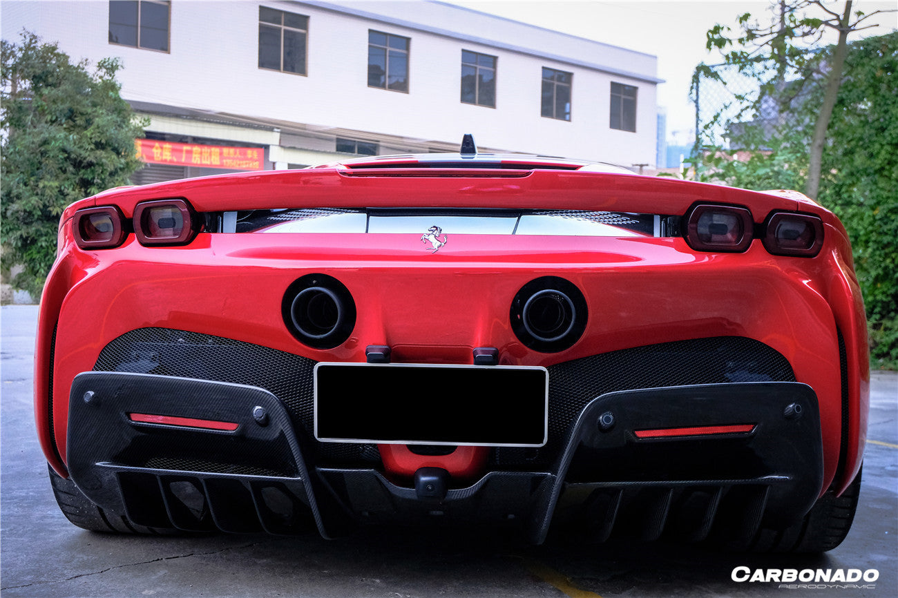 2020-UP Ferrari SSF90 Stradale OE Style Autoclave Carbon Fiber Rear Diffuser